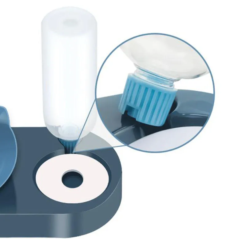15° tilt adjustable non-slip pet double bowl