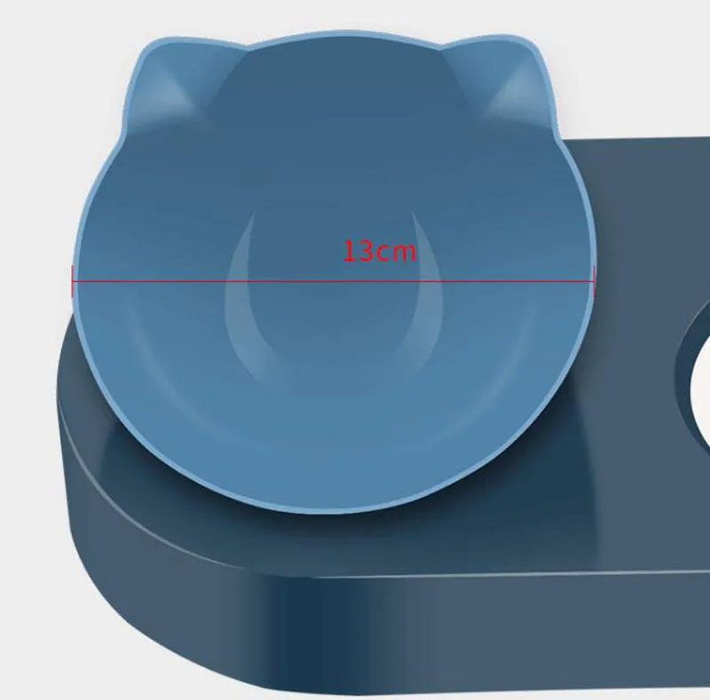 15° tilt adjustable non-slip pet double bowl