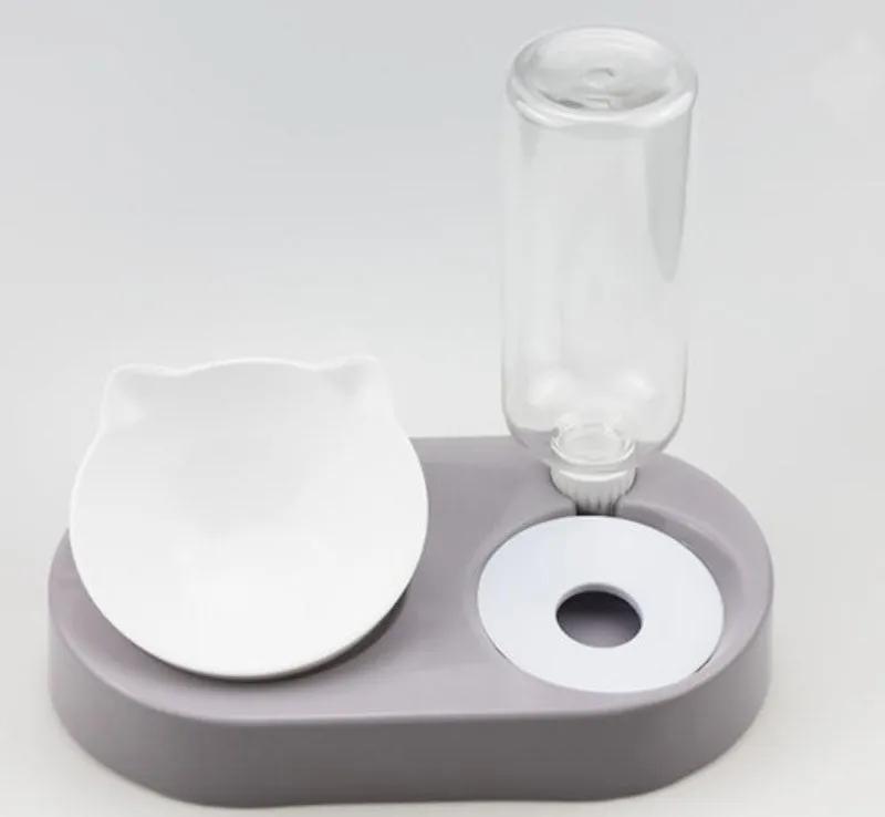 15° tilt adjustable non-slip pet double bowl