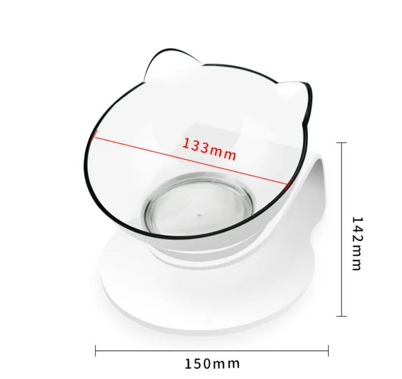 15° tilt adjustable non-slip pet double bowl