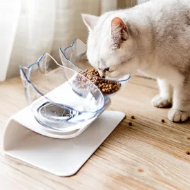 15° tilt adjustable non-slip pet double bowl