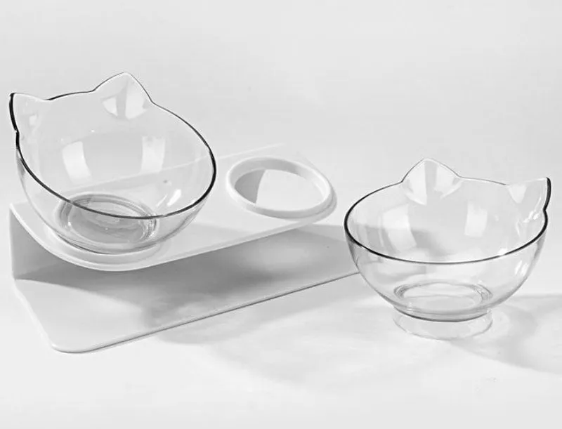15° tilt adjustable non-slip pet double bowl