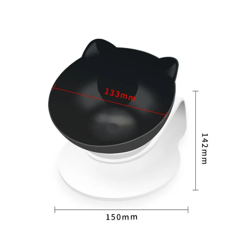 15° tilt adjustable non-slip pet double bowl