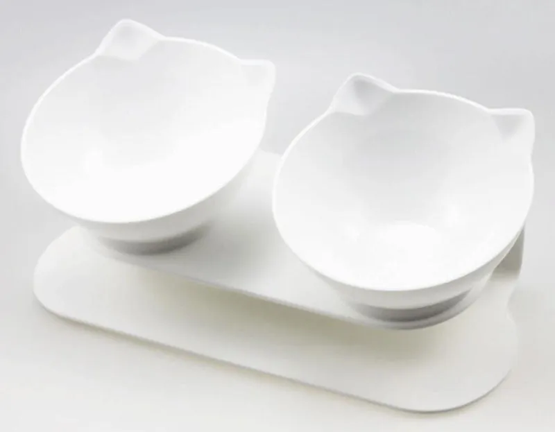 15° tilt adjustable non-slip pet double bowl