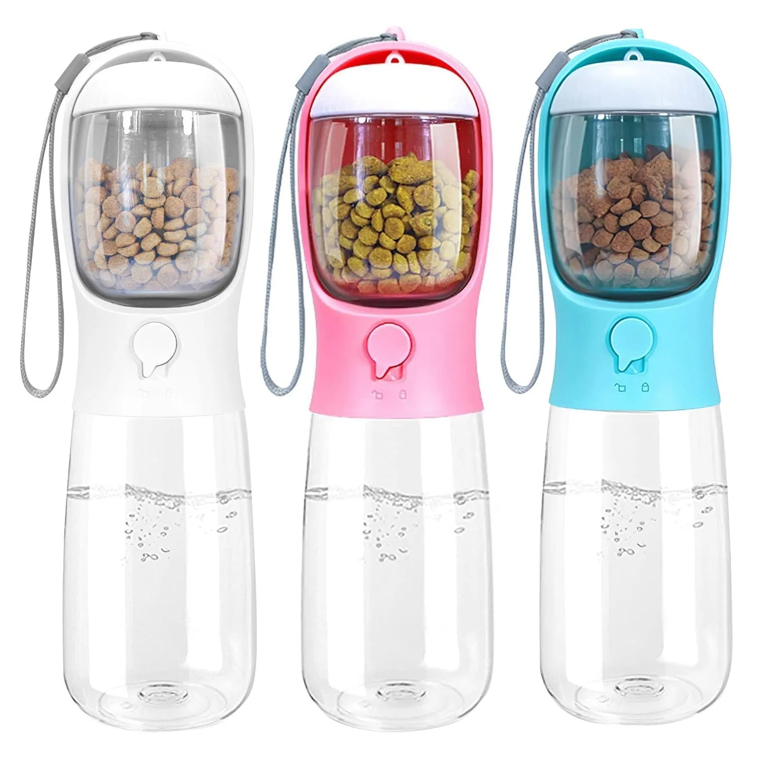 18.6 oz Portable Dog Water Dispenser with Detachable Food Container