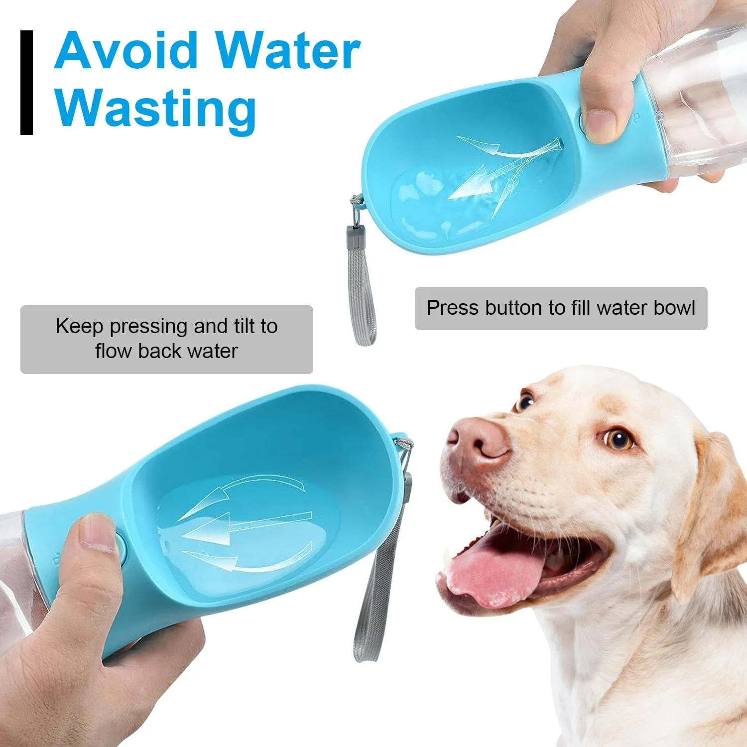 18.6 oz Portable Dog Water Dispenser with Detachable Food Container