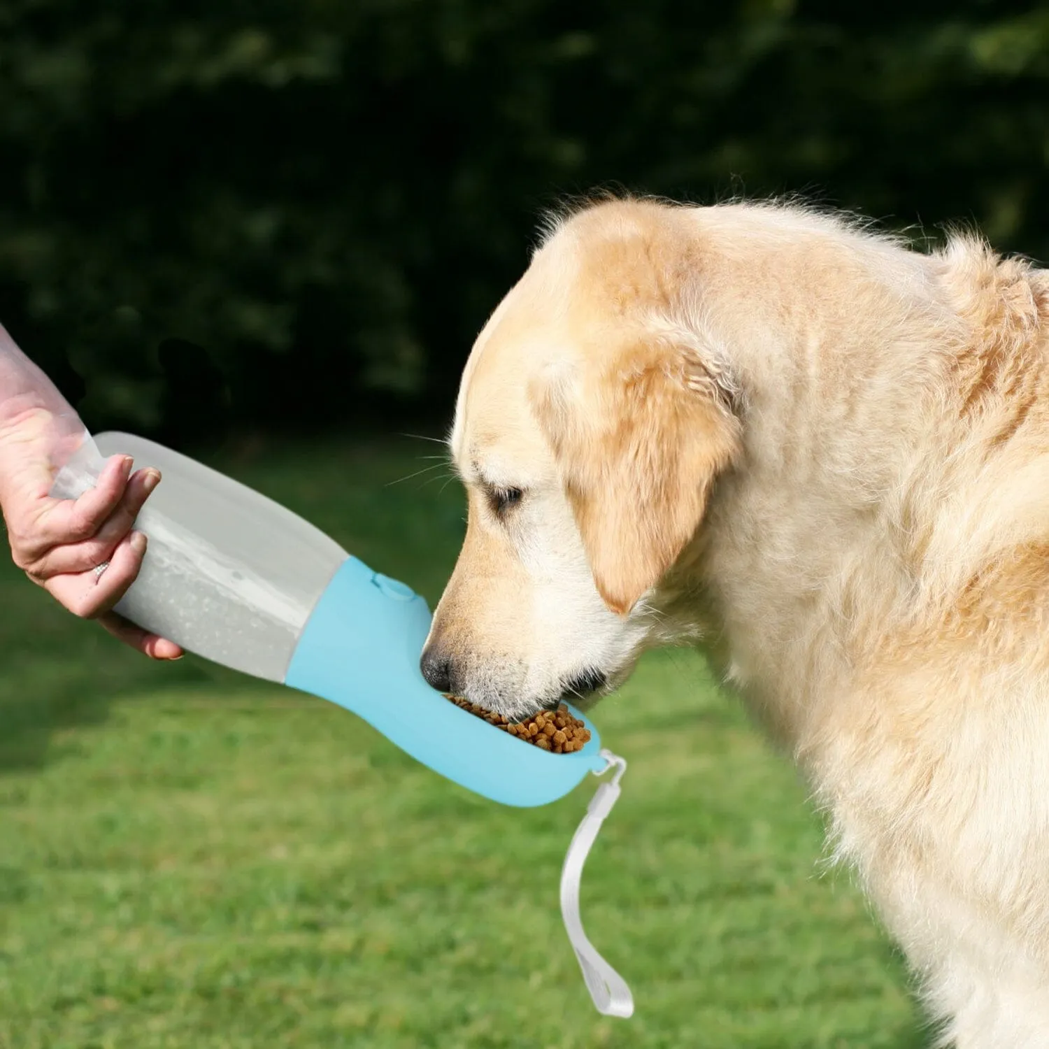 18.6 oz Portable Dog Water Dispenser with Detachable Food Container