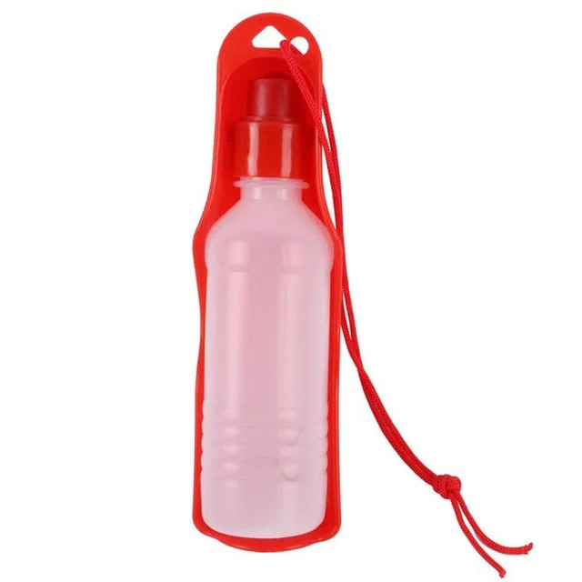250/500ml Feeder With Bowl Plastic Portable Pets Water Bottle