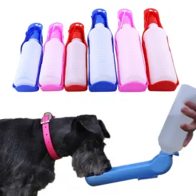 250/500ml Feeder With Bowl Plastic Portable Pets Water Bottle