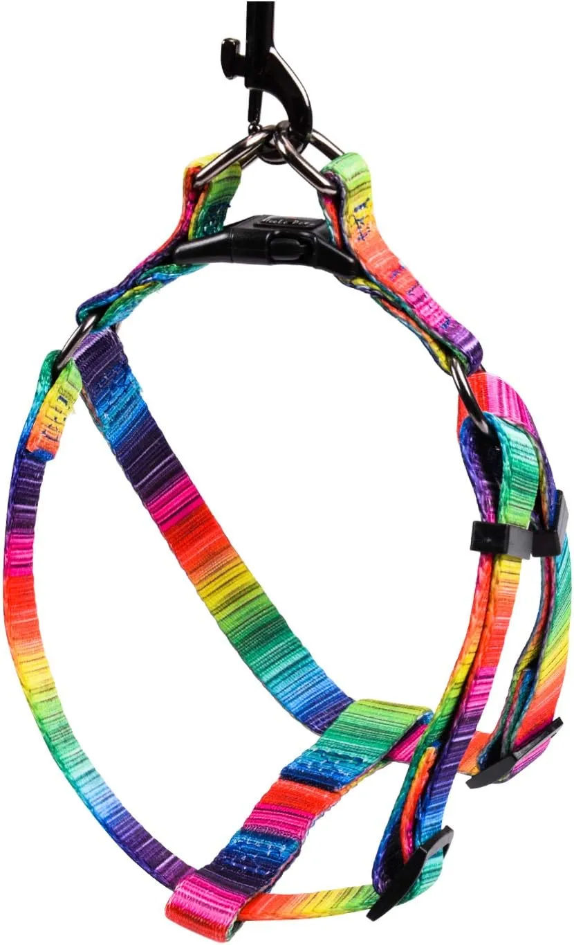 Adjustable Dog Harness Durable Print Harness for Small Medium and Large Dog Great for Dog Sports Training Walking Running (Pattern-A, L (Chest Girth 21.3"-31.1"))
