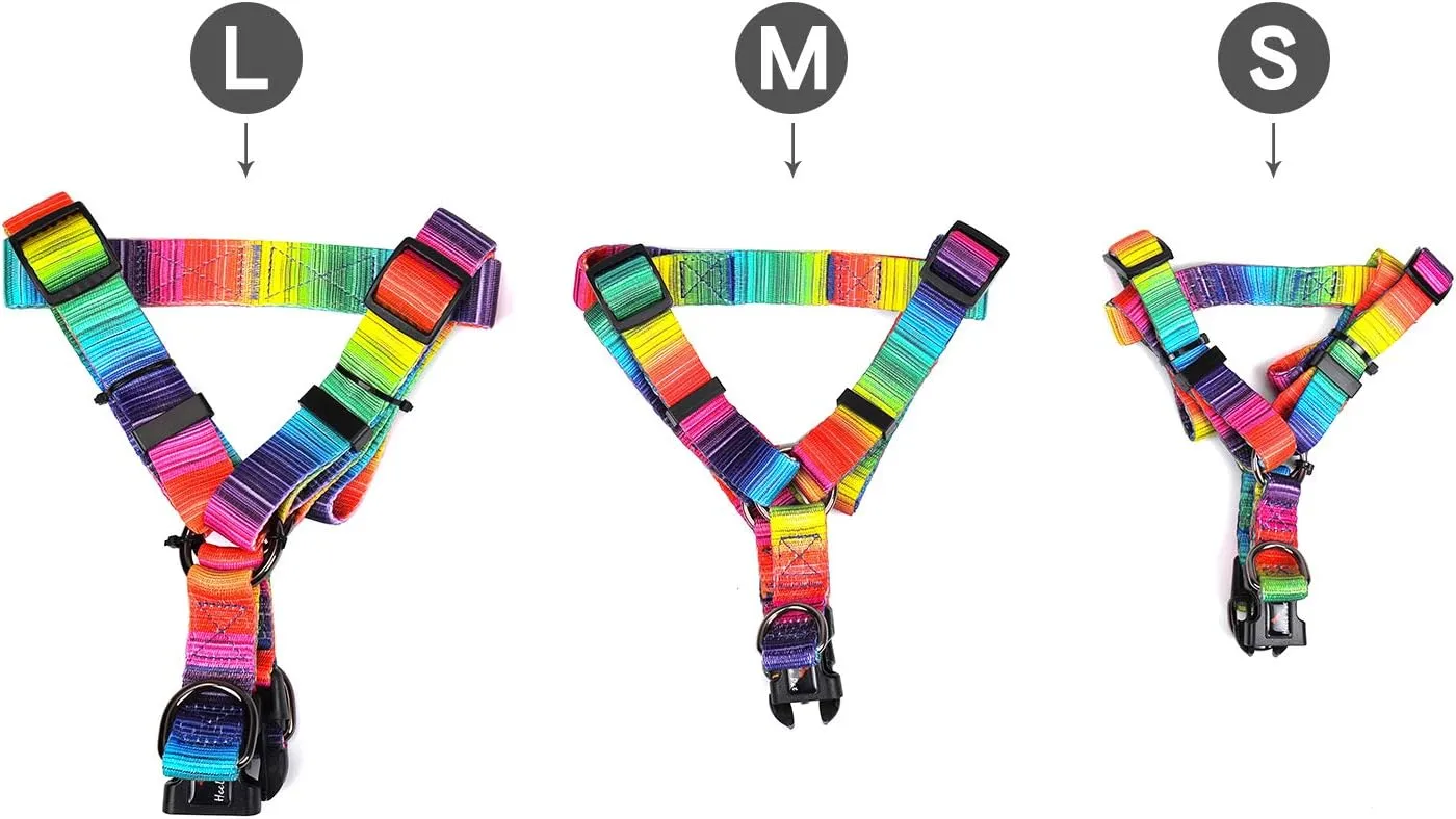 Adjustable Dog Harness Durable Print Harness for Small Medium and Large Dog Great for Dog Sports Training Walking Running (Pattern-A, L (Chest Girth 21.3"-31.1"))