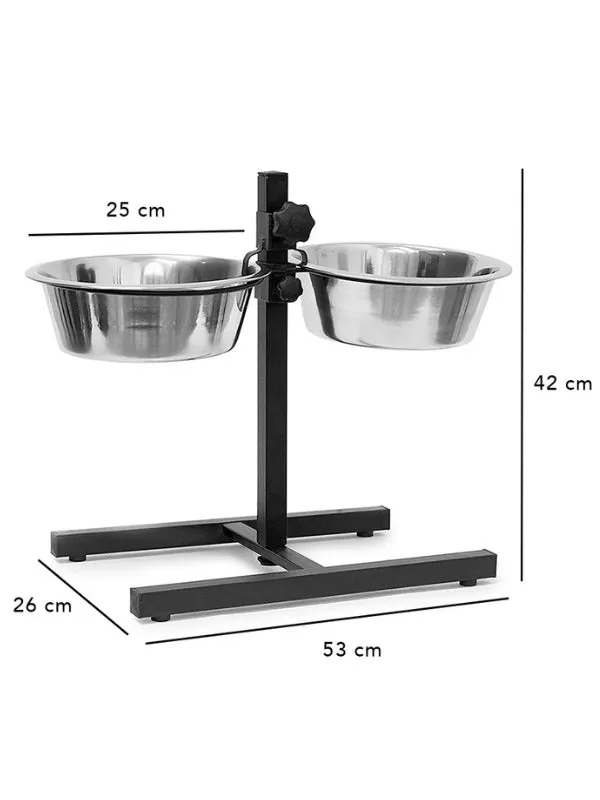 Adjustable Pet Bowls Feeding Station with Anti-Slip Stand - 3 Pieces