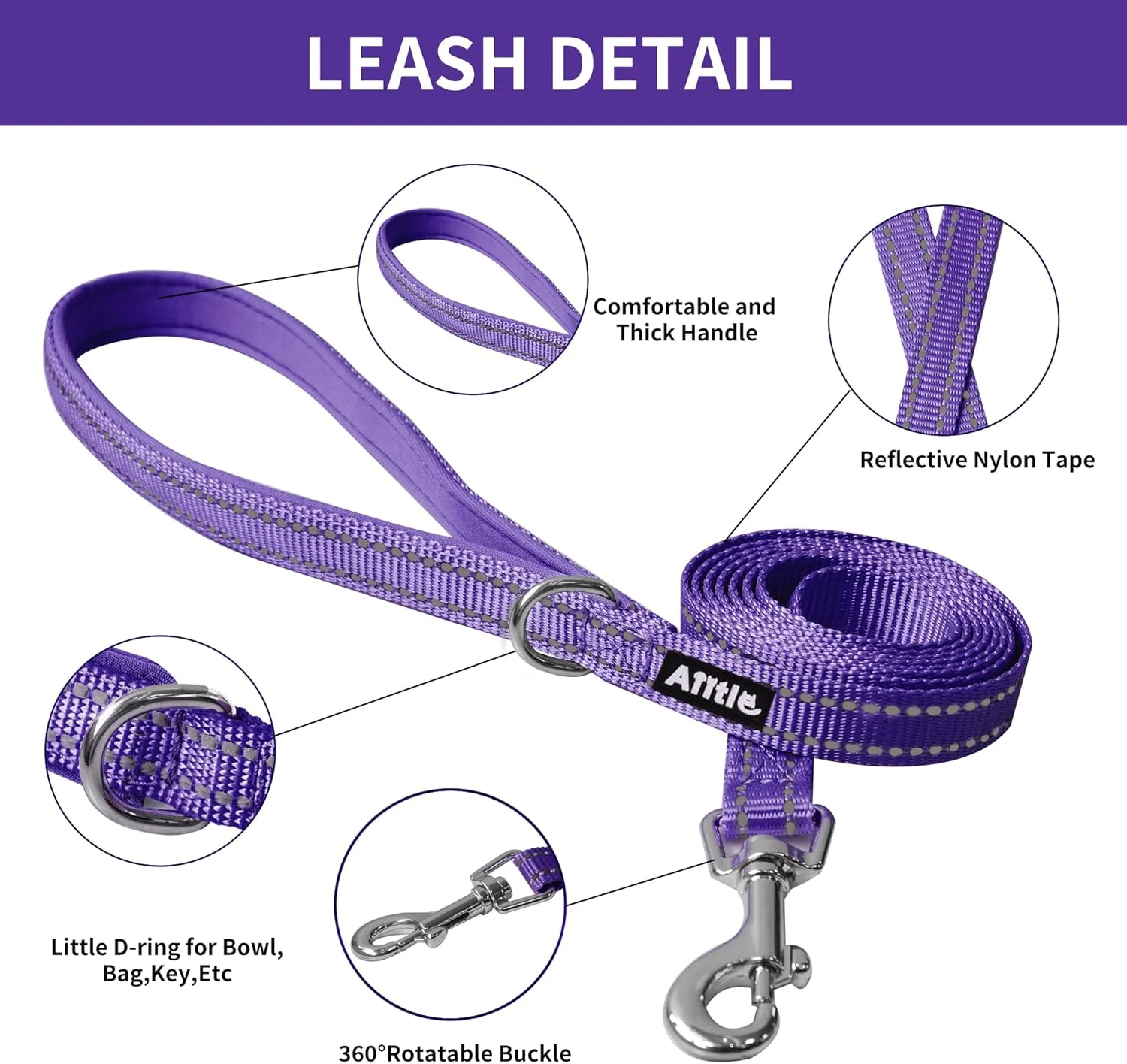 AIITLE Escape Proof Dog Harness - Step in Adjustable Dog Harness No Choke Over with Breathable Mesh and Quick-Release Buckle for Spring- Outdoor Walking, Camping for Medium Dogs Pure Purple XL