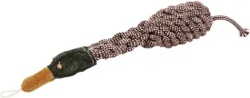 Aussie Naturals Dog Toy Duck Medium Wild Bird Rope Leather, Brown, Large (20833)