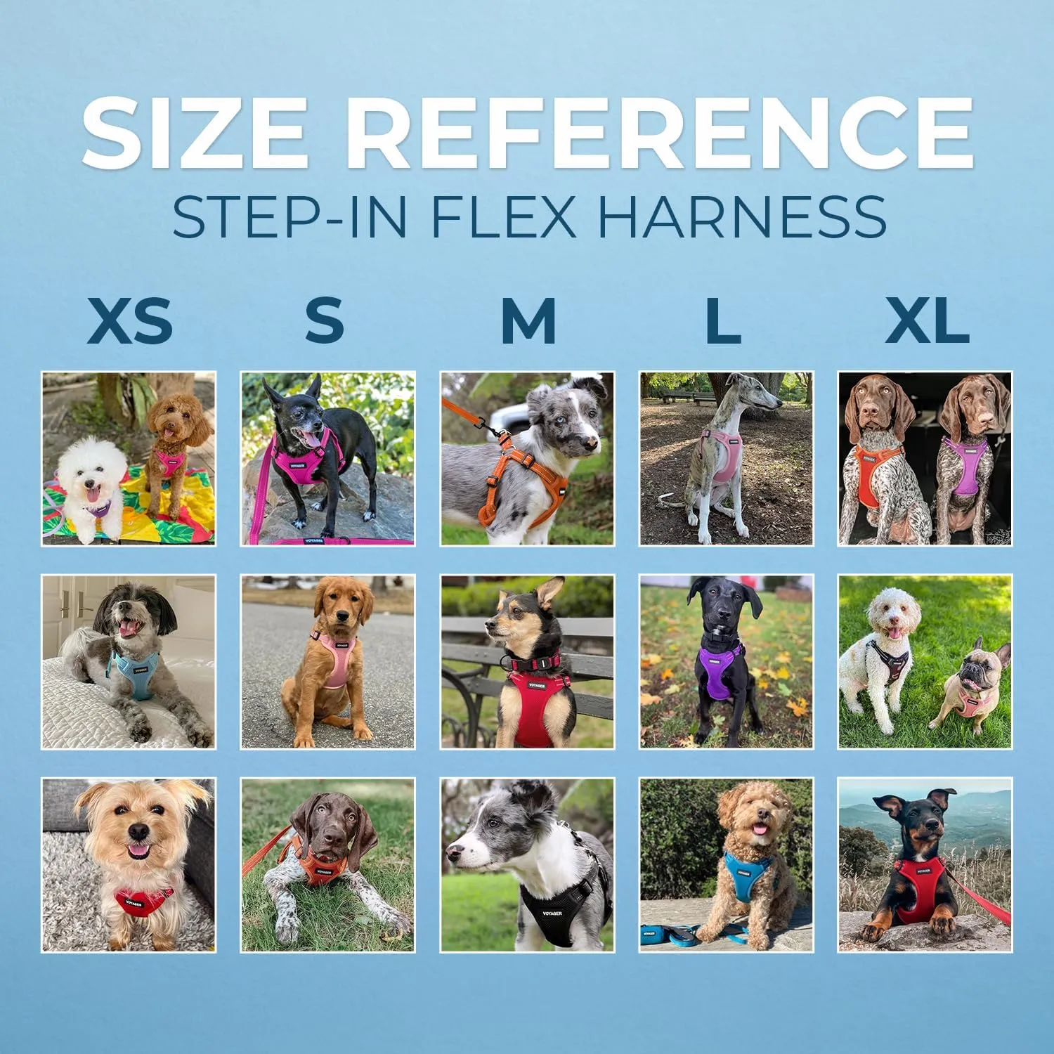 Best Pet Supplies Voyager Adjustable Dog Vest Harness Breathable No Pull Harness for Small, Medium, Large Dogs, Heavy Duty Harness, Easy Step-in, Reflective Stripes - Lavender, M (Chest: 17-21")