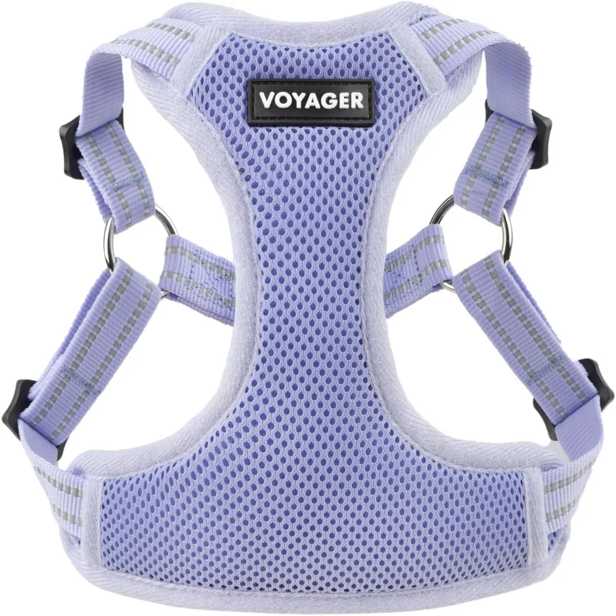 Best Pet Supplies Voyager Adjustable Dog Vest Harness Breathable No Pull Harness for Small, Medium, Large Dogs, Heavy Duty Harness, Easy Step-in, Reflective Stripes - Lavender, M (Chest: 17-21")