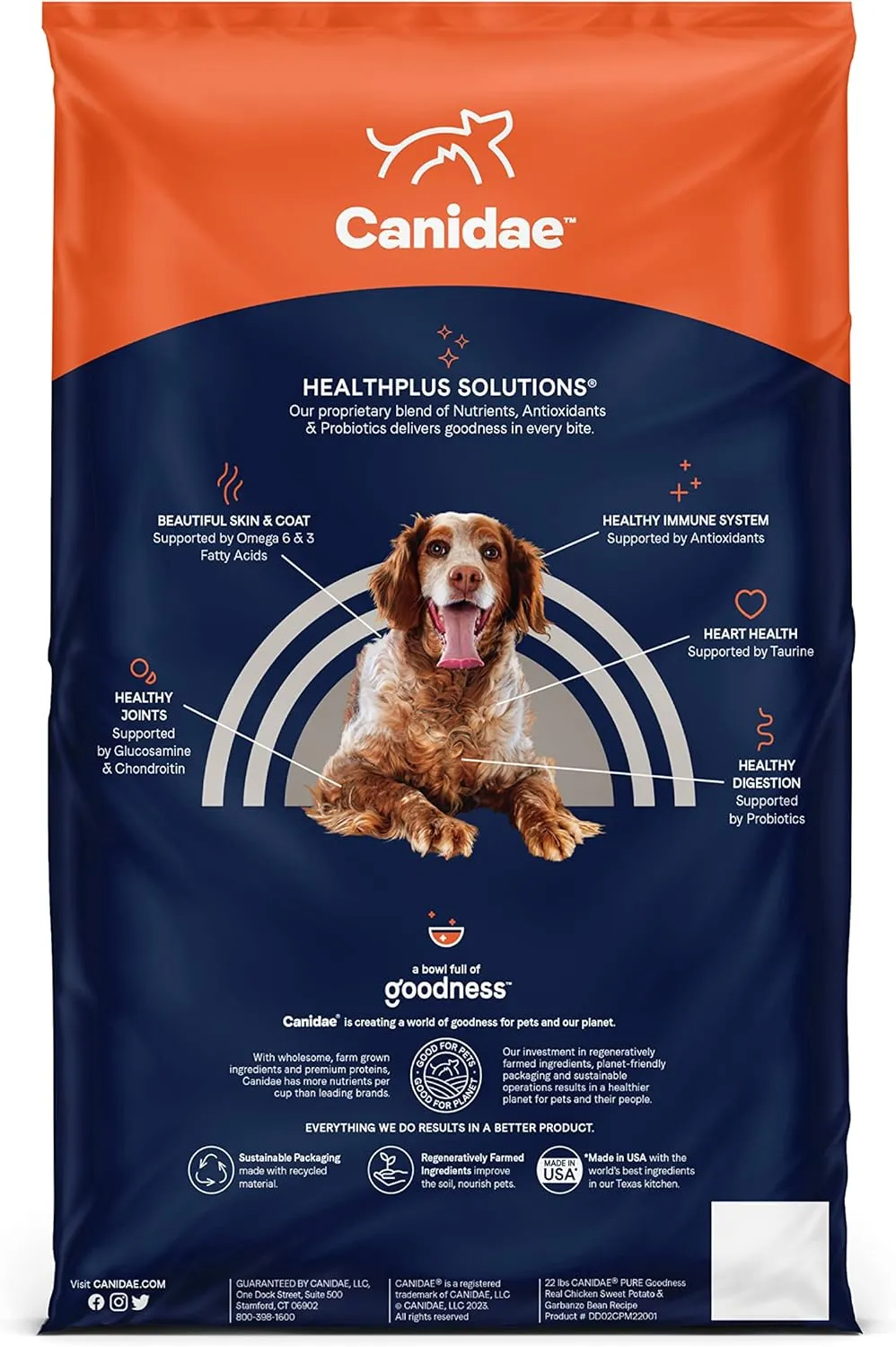 Canidae Pure Limited Ingredient Premium Dry Dog Food for Seniors, Real Chicken, Sweet Potato & Garbanzo Bean Recipe, 22 lbs, Grain Free
