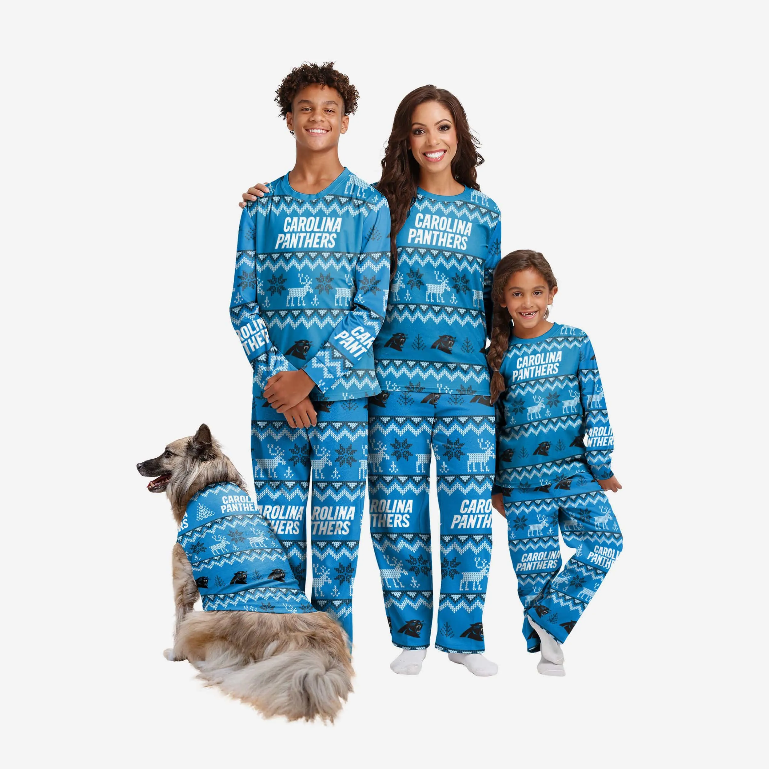 Carolina Panthers Dog Family Holiday Ugly Sweater