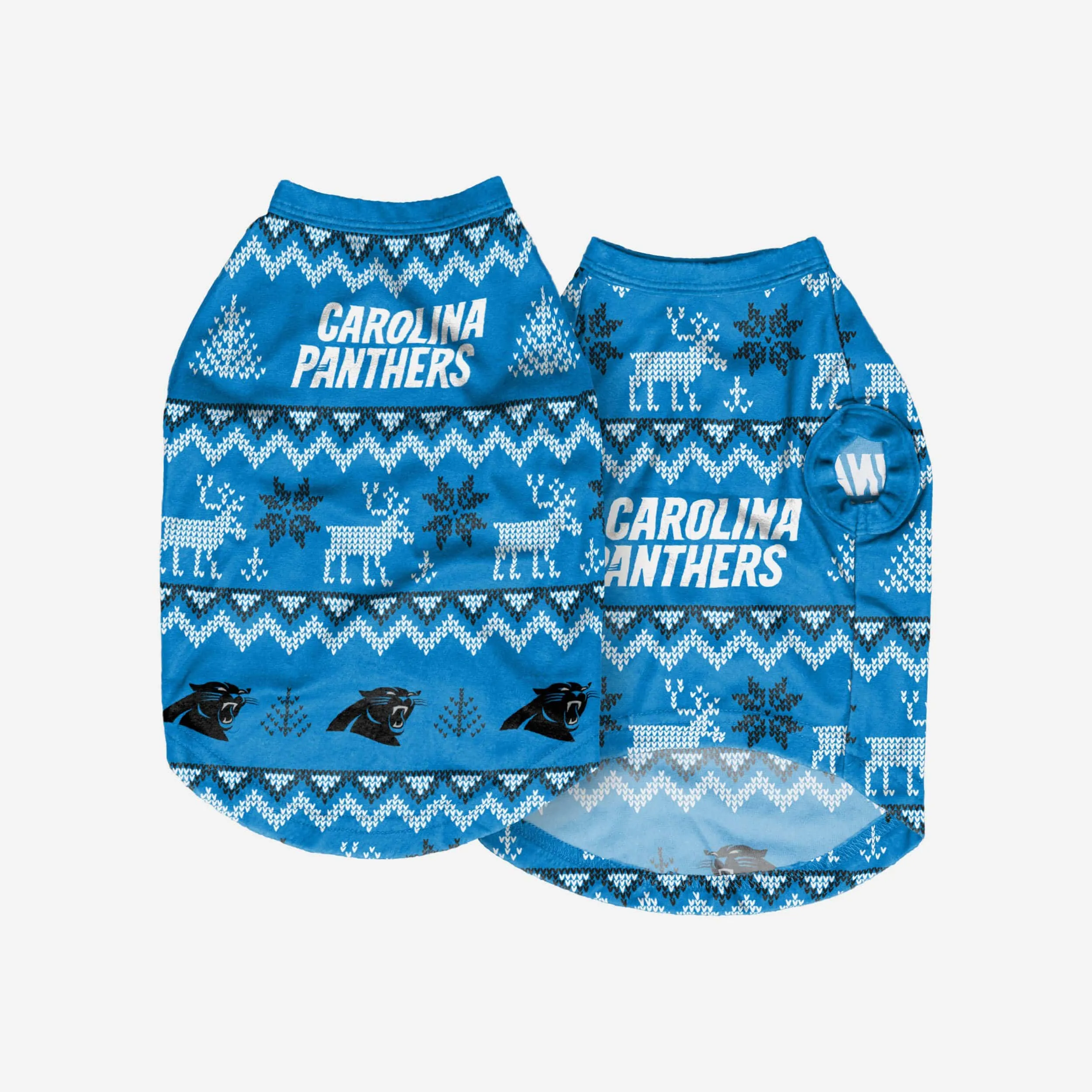 Carolina Panthers Dog Family Holiday Ugly Sweater