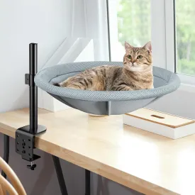 Cat Desk Bed - 360 Rotating & Height Adjustable Cat Hammock Perch, Sturdy Cats Bed for Desk with Removable Washable Cover, Supports Up to 60lbs, Perfect for Indoor Cats