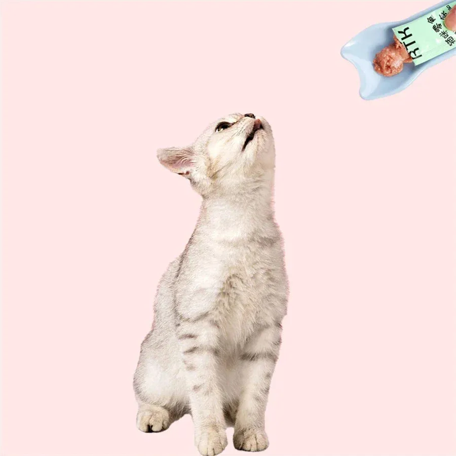Cat Treat Feeder Spoon - Lickable Wet Treat Dispenser for Cats