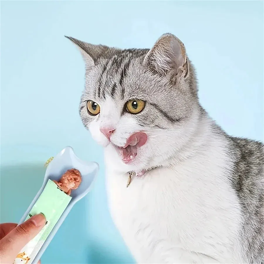 Cat Treat Feeder Spoon - Lickable Wet Treat Dispenser for Cats
