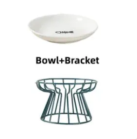 Ceramic Cat Feeder Pet Bowl Food Water Treats for Cats & Dogs Supplies Outdoor Feeding Drinking Stand Raised Bowl for Doggie