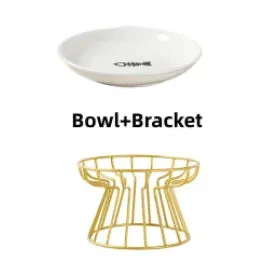 Ceramic Cat Feeder Pet Bowl Food Water Treats for Cats & Dogs Supplies Outdoor Feeding Drinking Stand Raised Bowl for Doggie