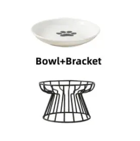 Ceramic Cat Feeder Pet Bowl Food Water Treats for Cats & Dogs Supplies Outdoor Feeding Drinking Stand Raised Bowl for Doggie