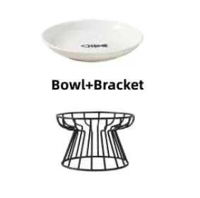 Ceramic Cat Feeder Pet Bowl Food Water Treats for Cats & Dogs Supplies Outdoor Feeding Drinking Stand Raised Bowl for Doggie
