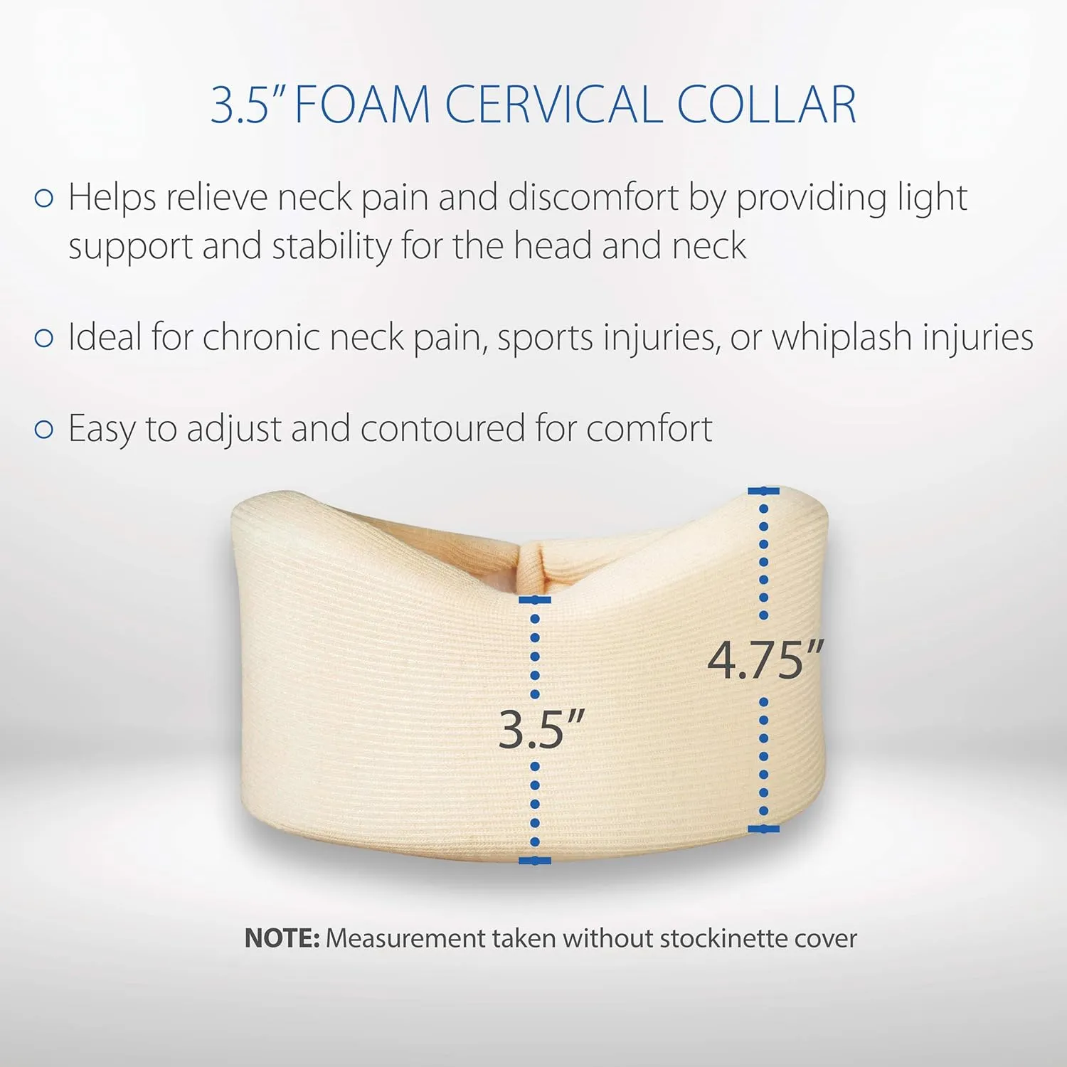 Core Products Foam Cervical Collar Neck Support Brace - Beige, XLarge- 3.5" Chin to Sternal Notch