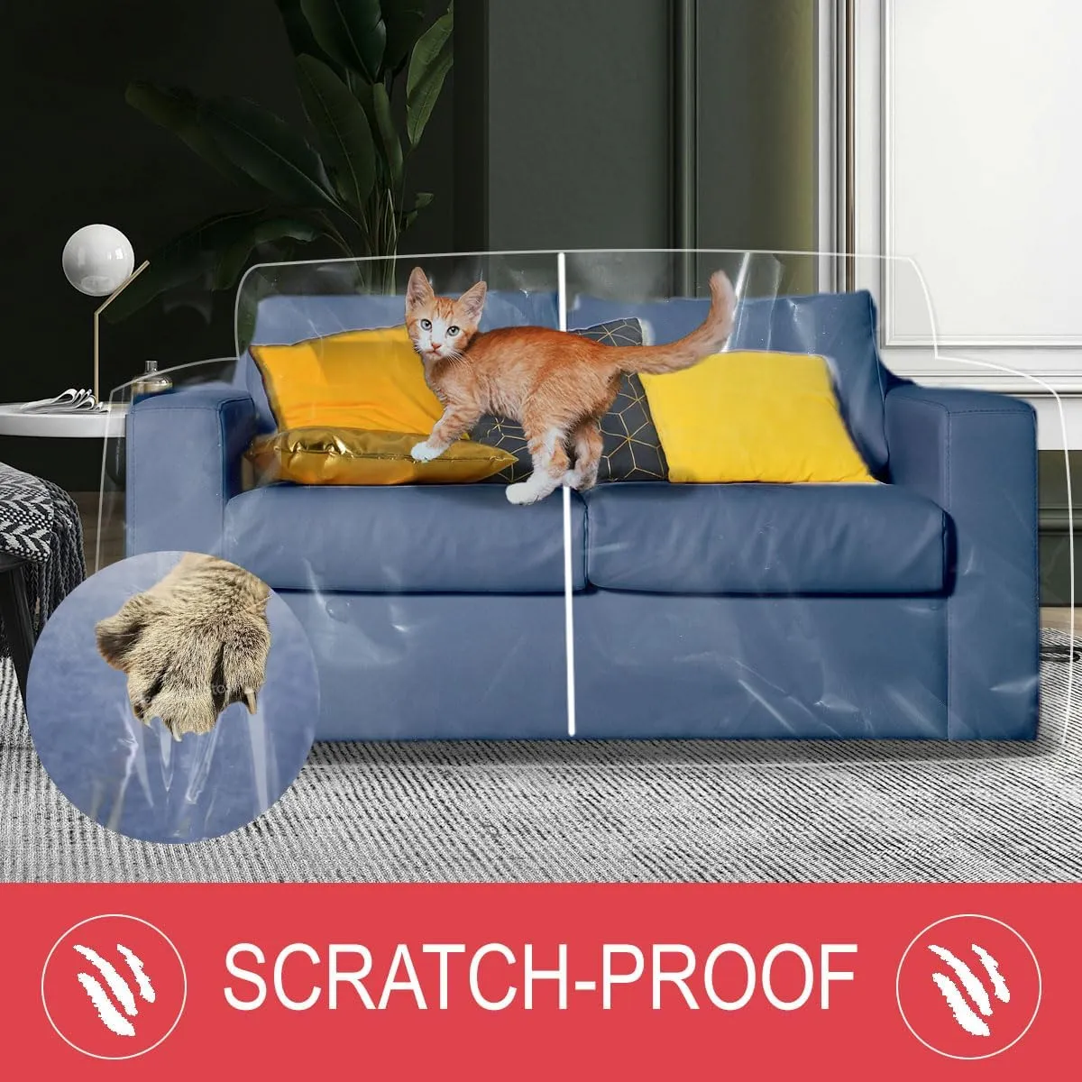 Covers For The Home Clear Vinyl Furniture Protector - Loveseat Cover - 84" W x 40" D x 36" H Rear, 18" H Front