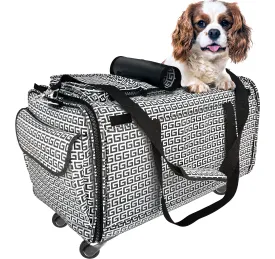 Cozzzy Pet Carrier, wheeled, Framed base, single telescopic handles, Grey