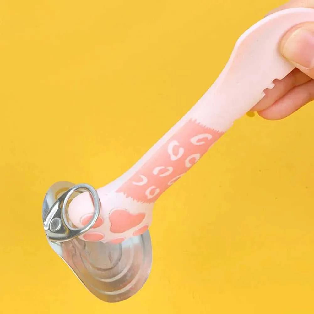 Cute Cats Paw Multifunction Pets Canned Spoon Plastic Jar Opener