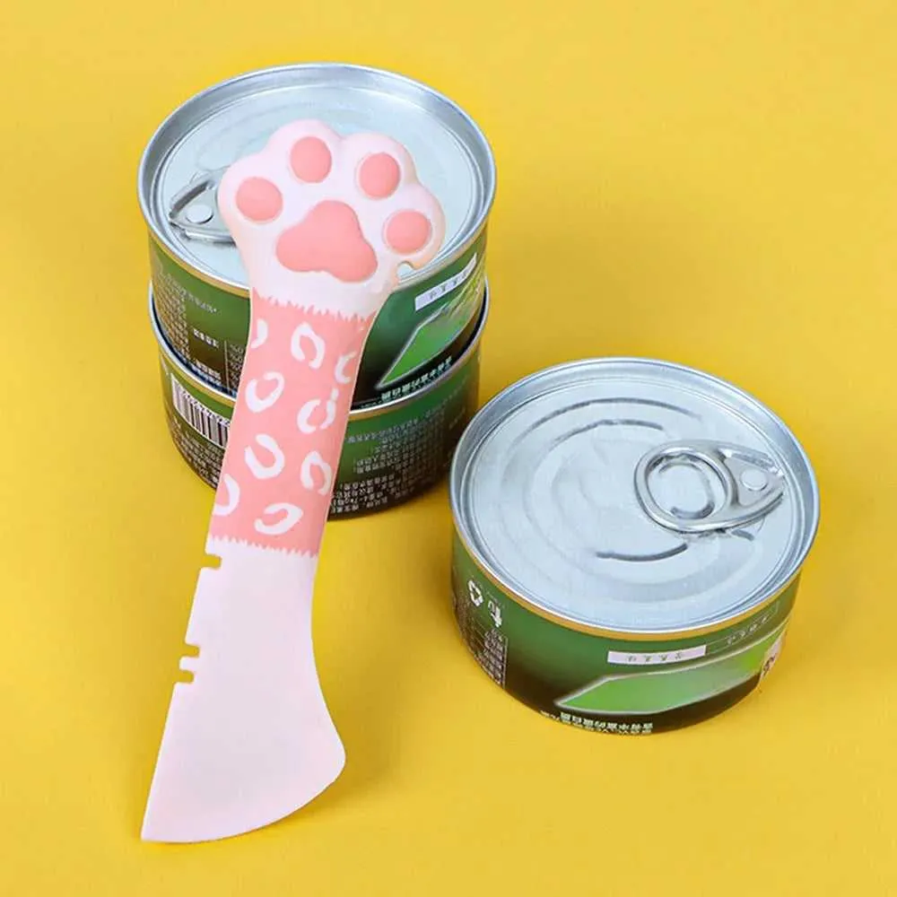 Cute Cats Paw Multifunction Pets Canned Spoon Plastic Jar Opener