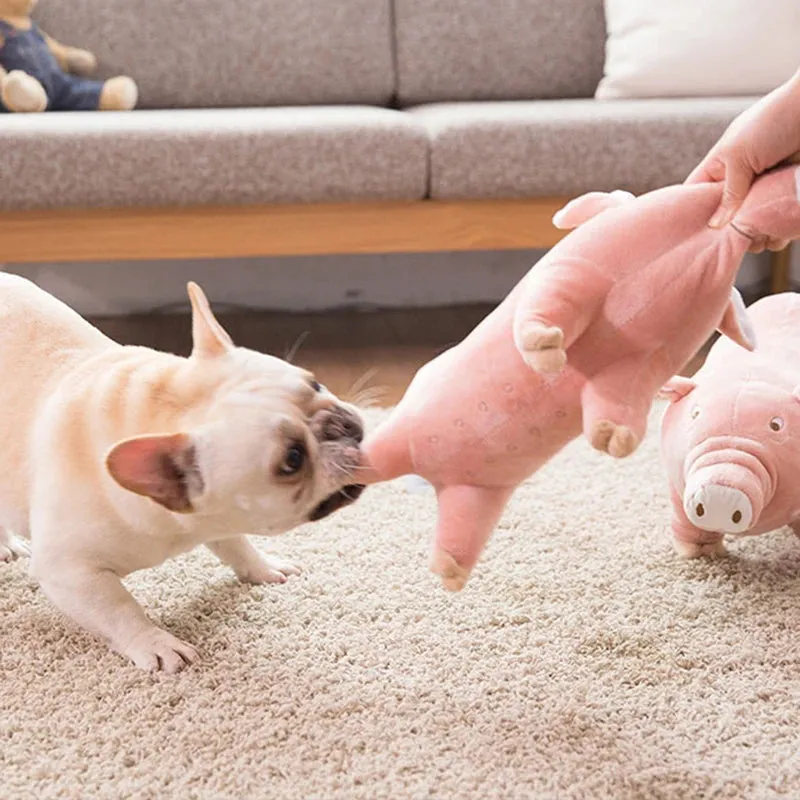 Cute Plush Pig Chew Toy for Dogs | Bite-Resistant French Bulldog Toy | Venting Doll Sleeping Companion | Pet Mascotas Supplies
