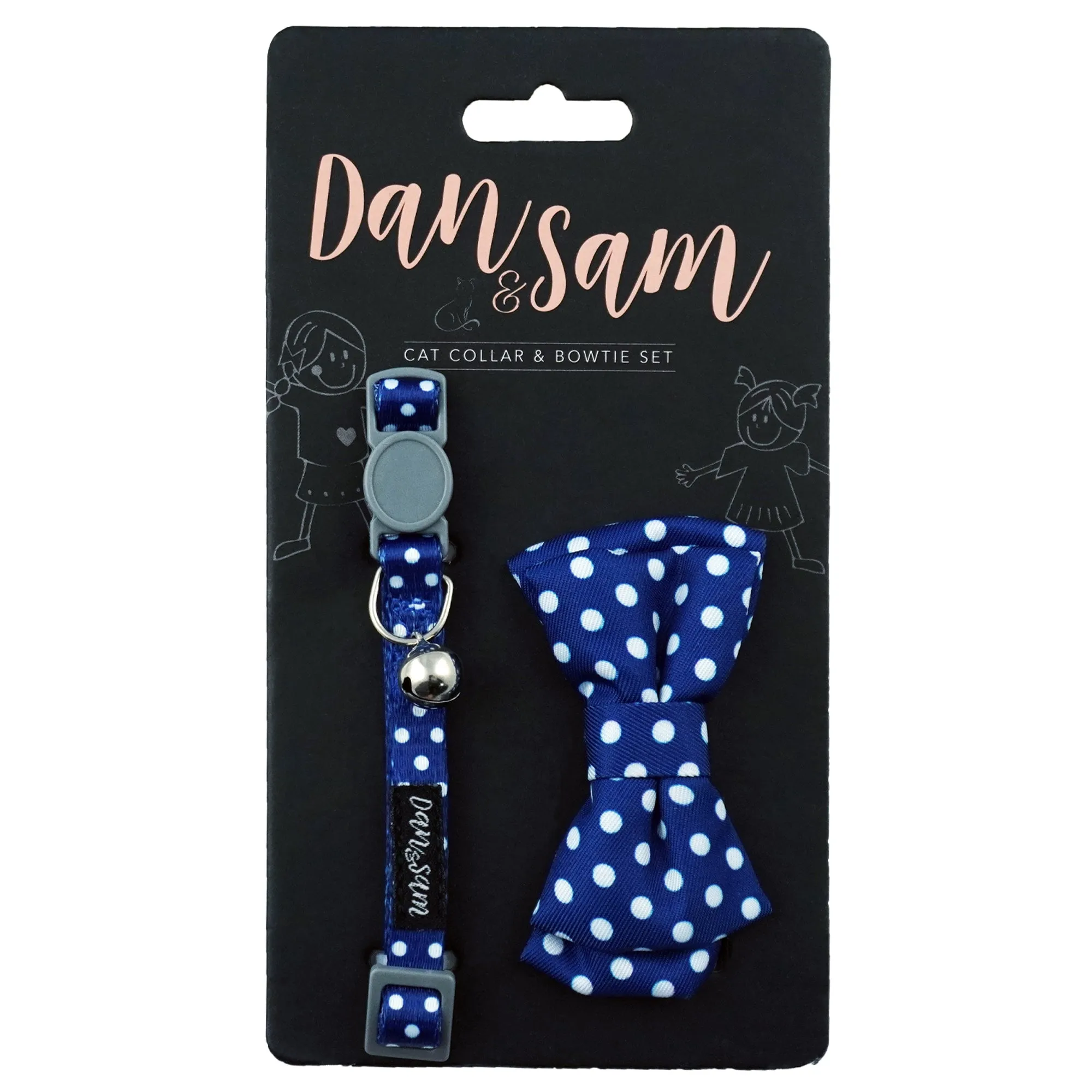 Dan & Sam - Cat Collar & Bowtie (Navy Dream)