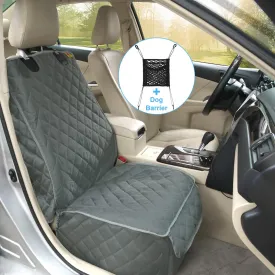 Deluxe Dog Seat Cover for Front Seat-More Durable Waterproof Front Seat Protector, High Heat Resistant and Nonslip Front Seat Cover for Dogs Kids, Universal Size (Grey)