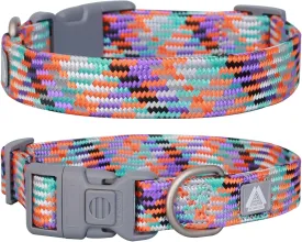 Dog Collar, Orange Reflective Nylon Collar with Safety Lock, Adjustable Neck 12-20, Soft and Durable for Medium Dogs