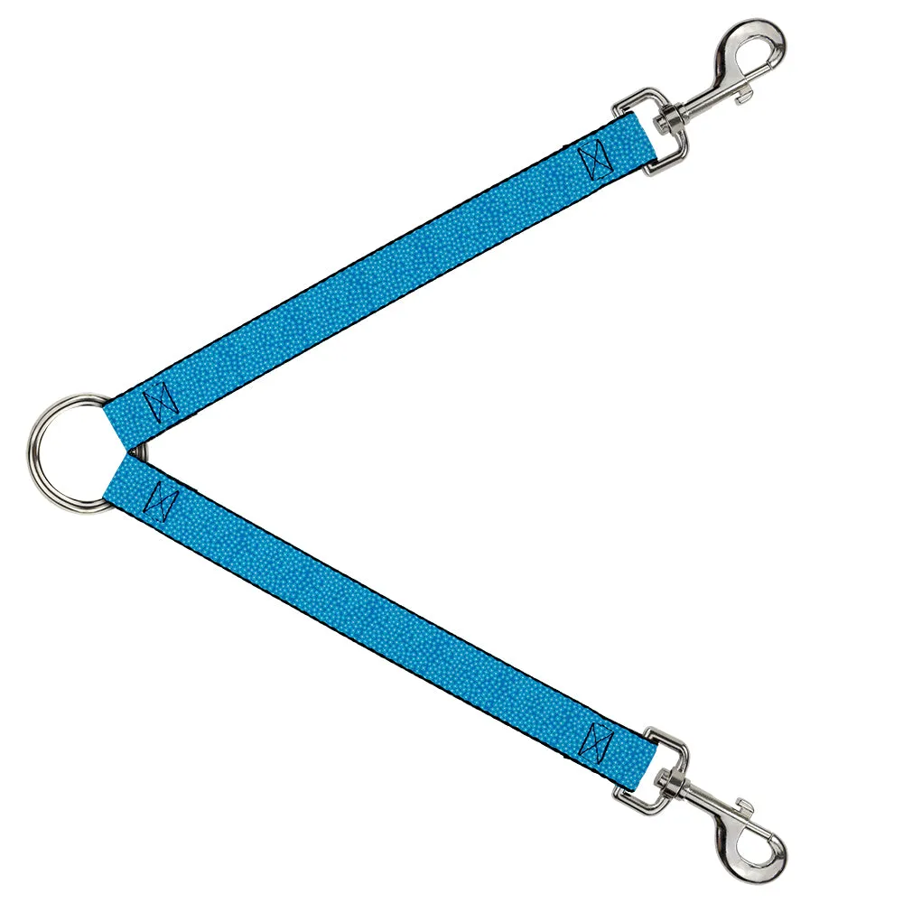 Dog Leash Splitter - Ditsy Floral Blue/Light Blue/White