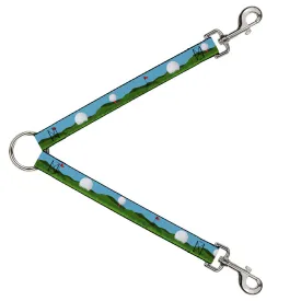 Dog Leash Splitter - Golf Course/Balls/Holes Blues/Greens