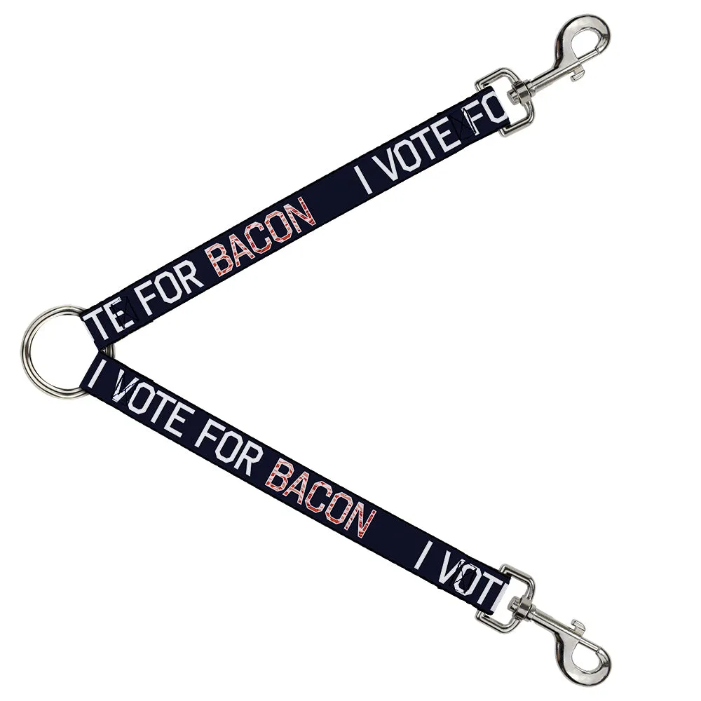 Dog Leash Splitter - VOTE FOR BACON Black/White/Bacon
