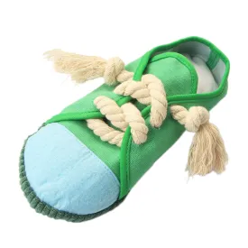 Dog Shoe Chew Toy: Safe and Durable Squeaky Bite Toy for Small to Medium Dogs, Cats, and Birds