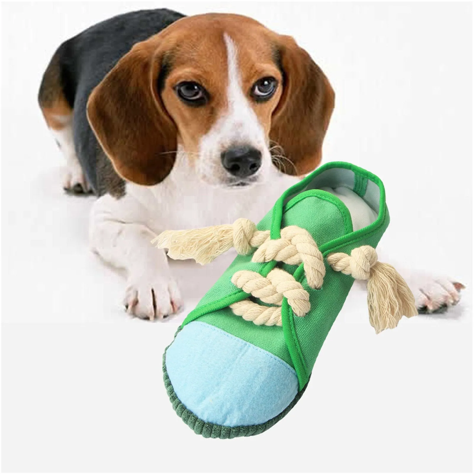 Dog Shoe Chew Toy: Safe and Durable Squeaky Bite Toy for Small to Medium Dogs, Cats, and Birds