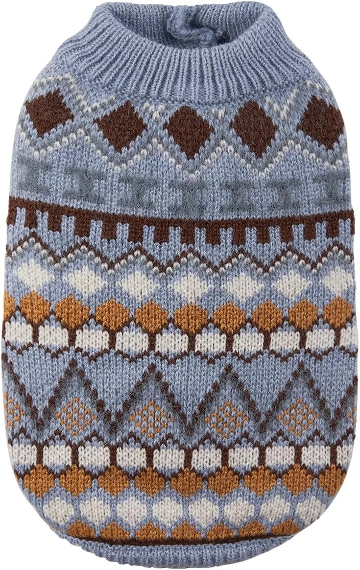 Dog Sweater Soft Warm Dog Clothes Knitted Cat Sweater Classic Thick Pet Pullover Cute Winter Dog Sweatersfor Winter Puppy Kitten Sweater for Small Medium Girl Boy Blue X-Small