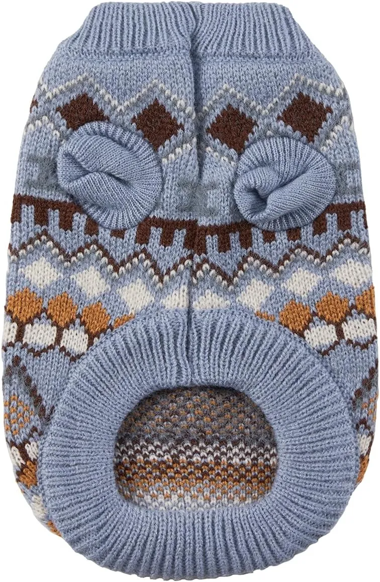 Dog Sweater Soft Warm Dog Clothes Knitted Cat Sweater Classic Thick Pet Pullover Cute Winter Dog Sweatersfor Winter Puppy Kitten Sweater for Small Medium Girl Boy Blue X-Small