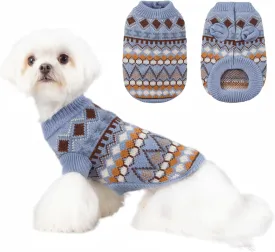 Dog Sweater Soft Warm Dog Clothes Knitted Cat Sweater Classic Thick Pet Pullover Cute Winter Dog Sweatersfor Winter Puppy Kitten Sweater for Small Medium Girl Boy Blue X-Small
