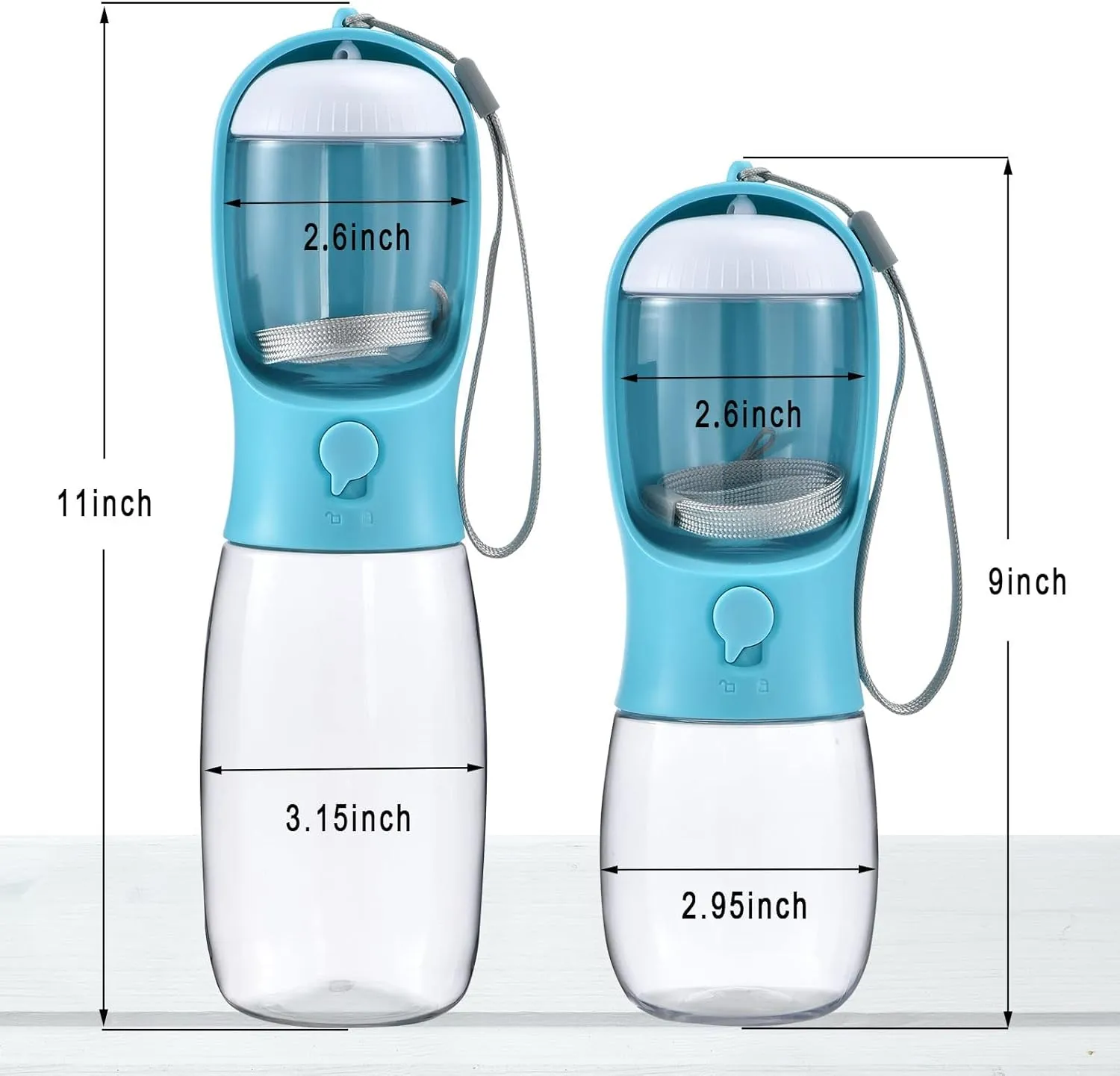 Dog Water Bottle with Food Container, Travel Puppy Water Bowl, Portable Pet Dispenser, Cat Walking and Hiking Dog Gift