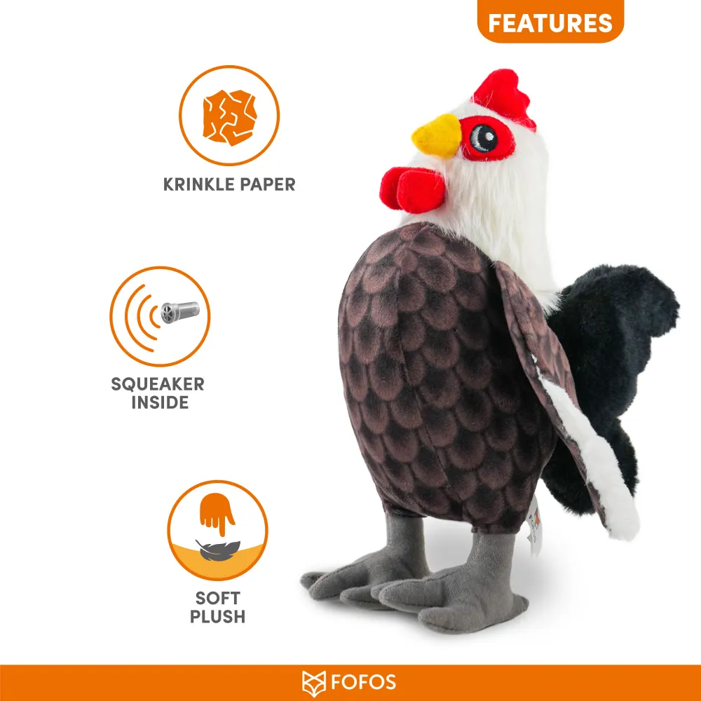 Fofos Plush Rooster Toys for Dogs