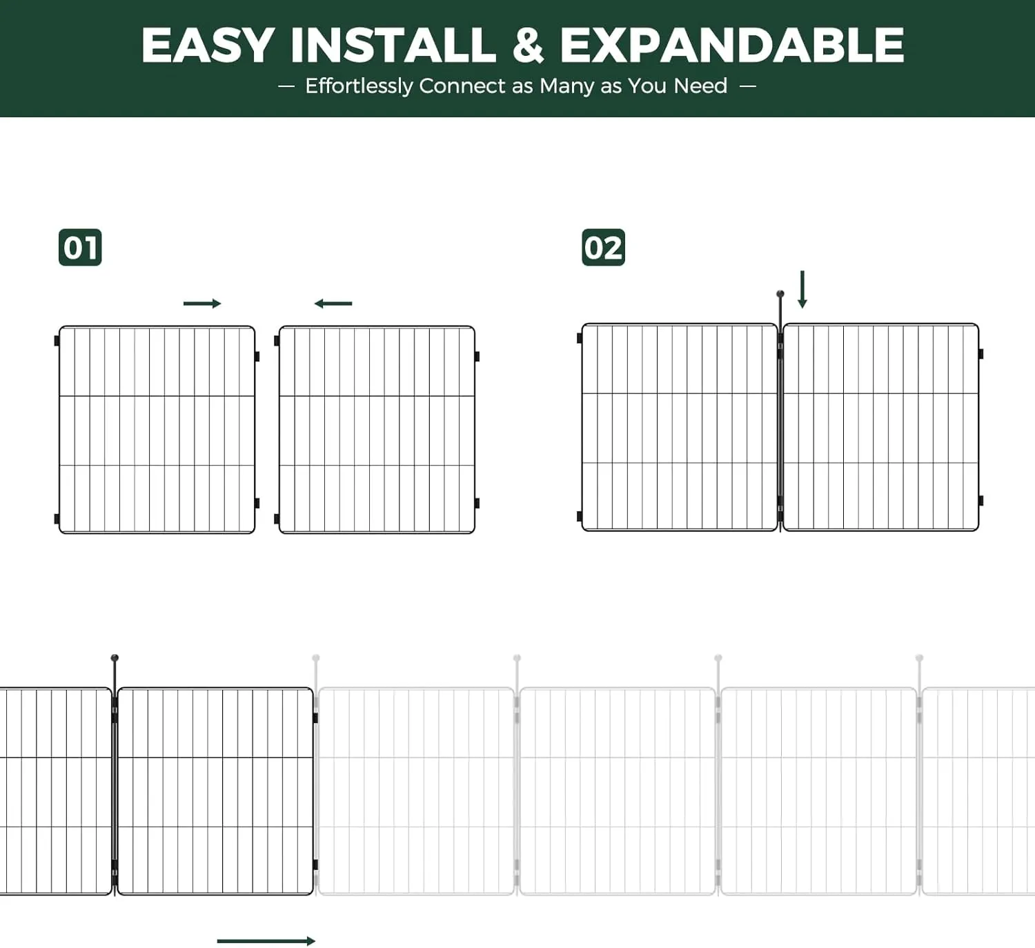 FXW MiniPaws Dog Playpen for Yard & RV Camping, Expandable 20-inch 8 Panels for Puppies and Small Dogs, Portable for Indoor and Outdoor Use
